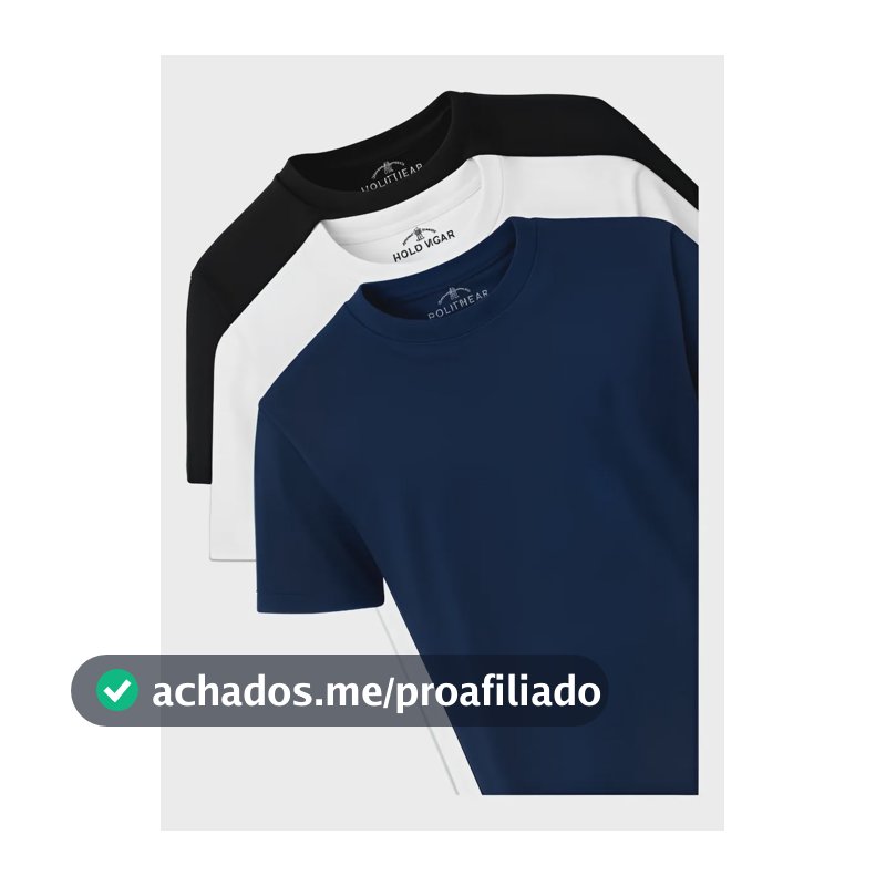 Kit 3 Camisetas Masculinas Polo Wear Sortido 1 G Liso