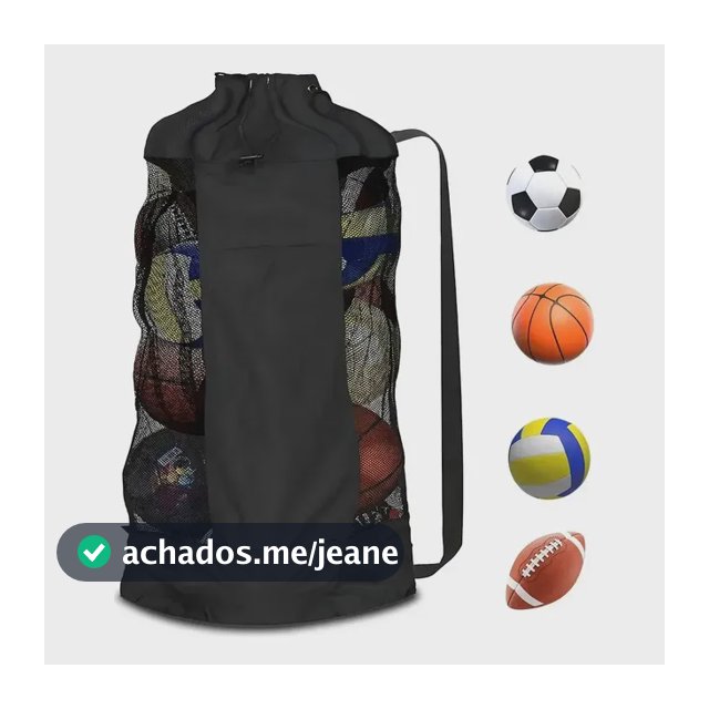 Porta Bolas De Futebol Grande Vôlei Basquete Grande 16 Bolas Preto