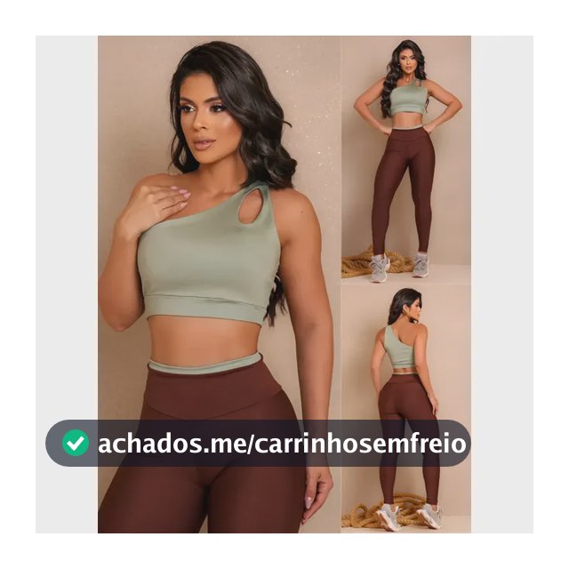 Conjunto Fitness Top Nula Manga E Calça Academia Bicolor  Marrom M (40)