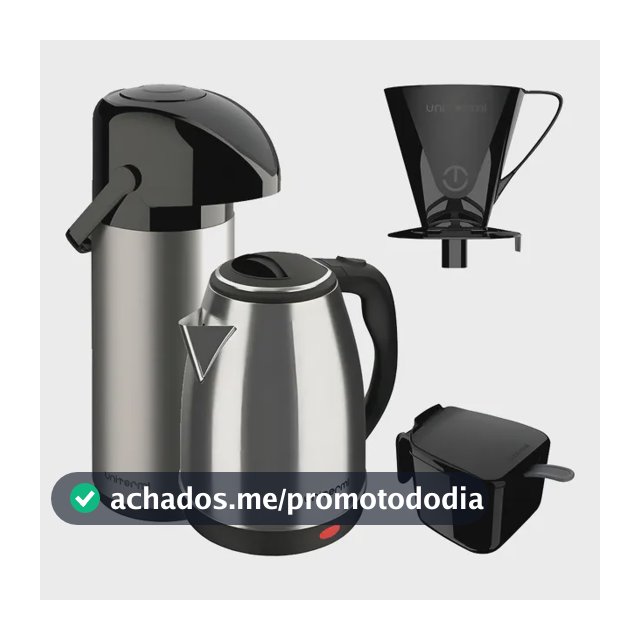 Kit Chaleira Elétrica 1.8L 127V Inox + Garrafa Térmica 1L Unitermi Verona