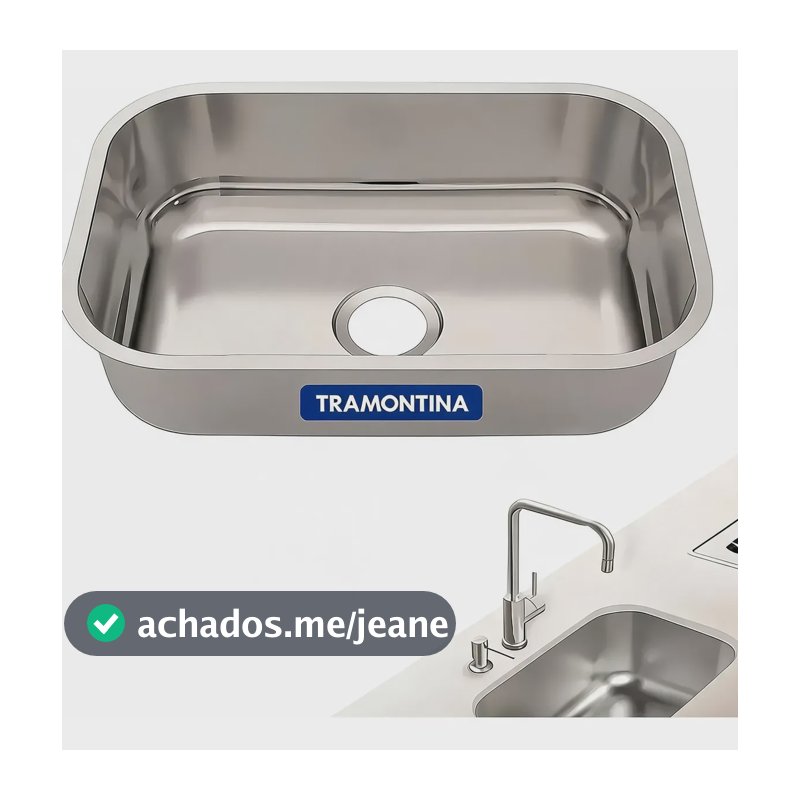 Cuba Aço Inox Para Cozinha Retangular Tramontina 47x30 Inox