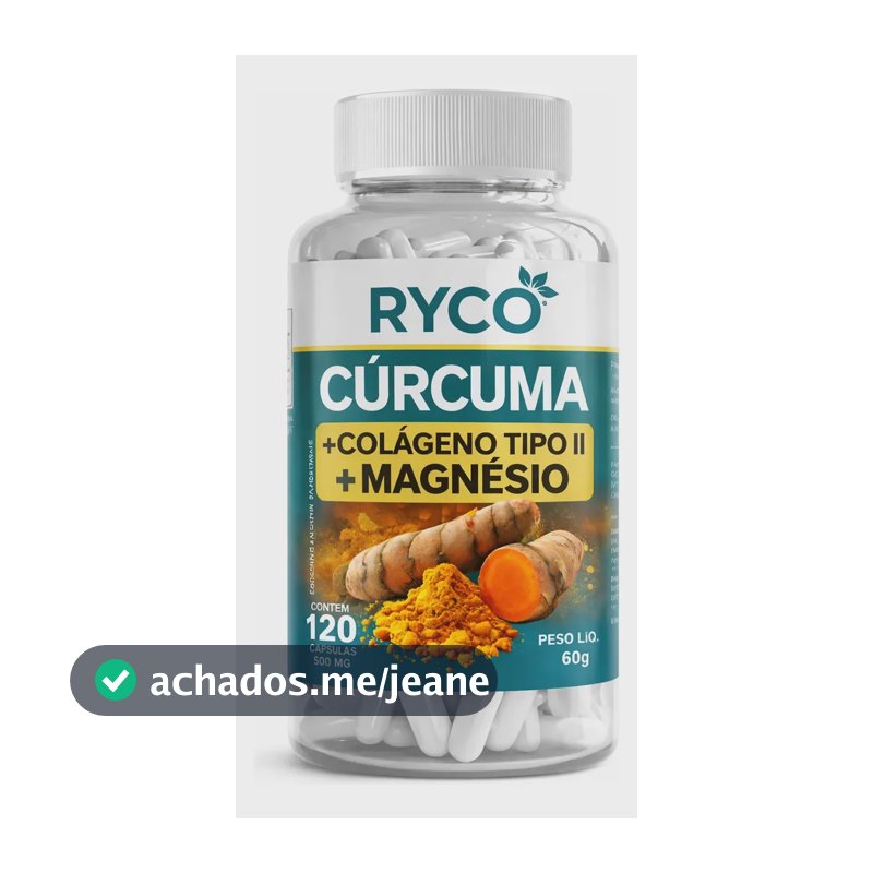 Cúrcuma Com Colágeno Tipo 2 + Cloreto Magnésio 120 Cápsulas Sem Sabor