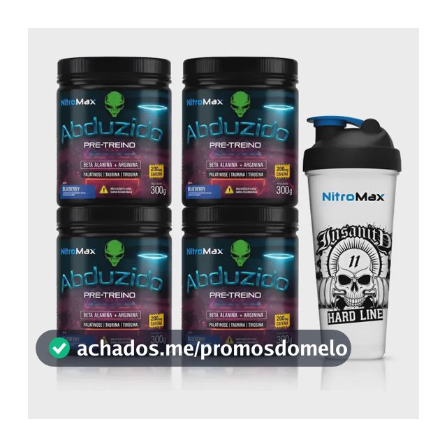 Kit 4 Pré-treino Abduzido 300g + Coqueteleira Brinde