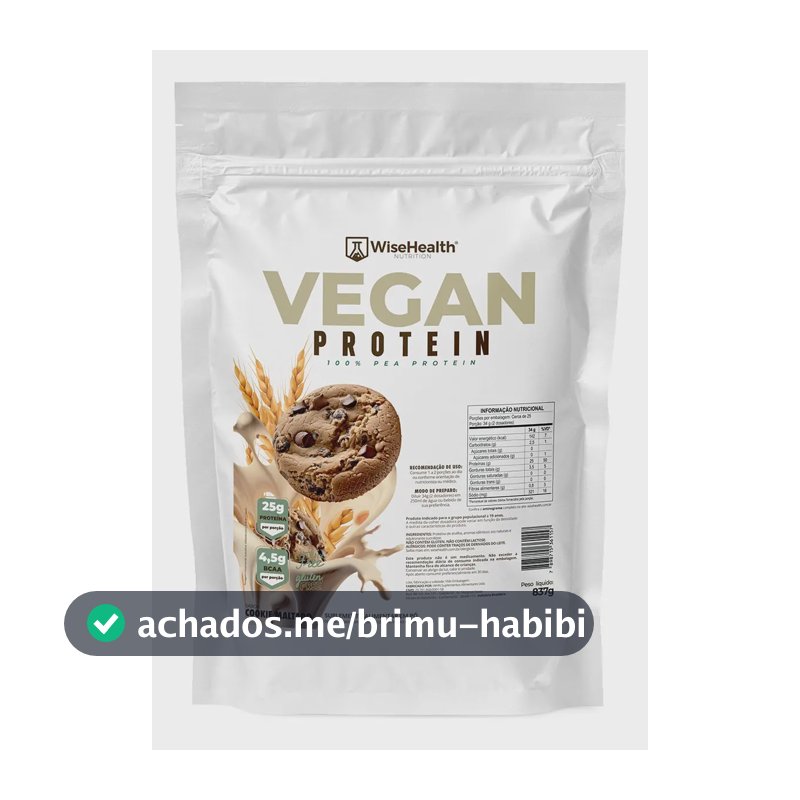 Proteína Vegana Ervilha 837g Sabor Cookie Maltado WiseHealth