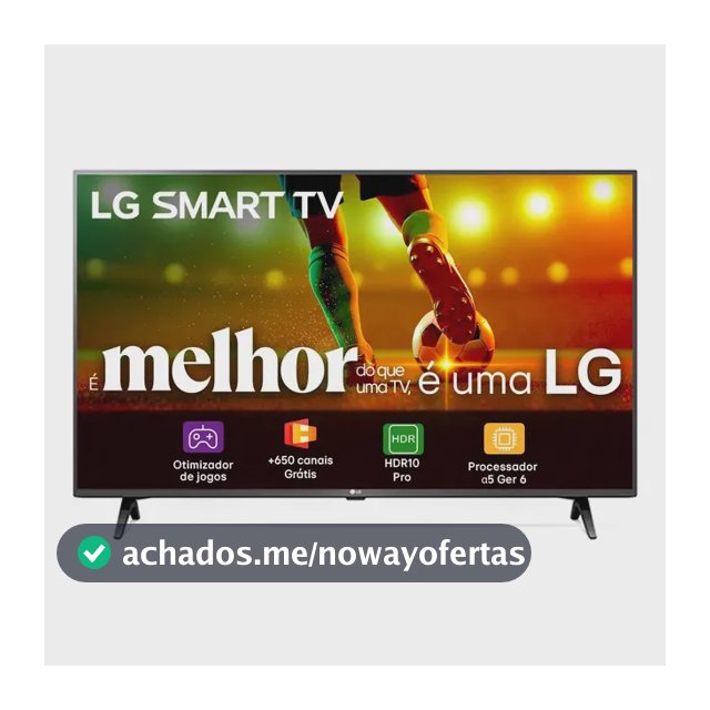 Smart TV LG 43"Full HD, Processador A5 Ger6, AI, Alexa e webOS 23 - 43LR6700PSA