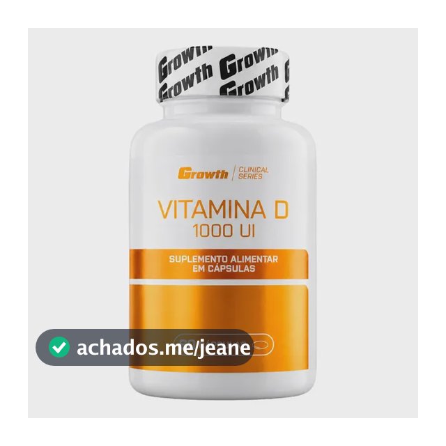 Vitamina D 1000ui 60 Caps Growth Supplements - Sem Sabor Sem Sabor