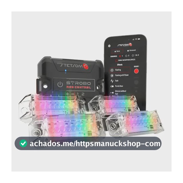 4 Strobo Stetsom Led Rgb Automotivo Bluetooth Com App 12v 12 Preto Rgb