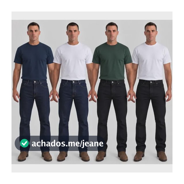 Kit 4 Calças Jeans Masculina Tradicional Corte Reto Básica