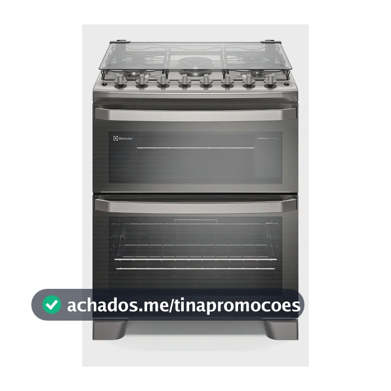 Fogão 5 bocas Electrolux Cinza Experience com Duplo Forno, PerfectCook360 e Vapor Bake FE5DC
