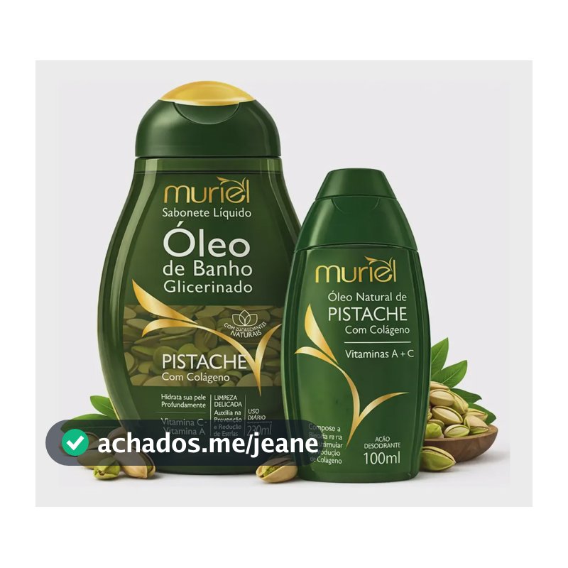 Kit Sabonete Líquido Glicerinado + Óleo Corporal C/ Colágeno Kit-pistache