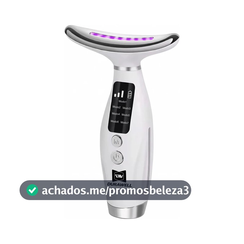 Massageador Facial Pescoço Rosto Led Vibração Fototerapia Rejuvenescer Firmeza Anti-rugas Aparelho Redutor De Papada Branco