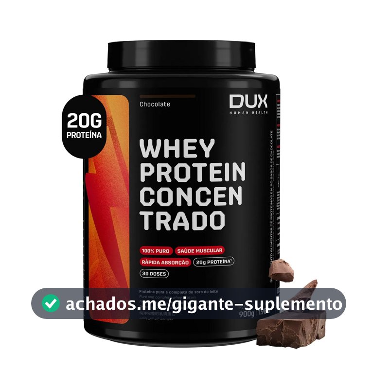 Proteína Dux Nutrition Whey Protein Concentrado Pote 900G sabor Chocolate x 900g