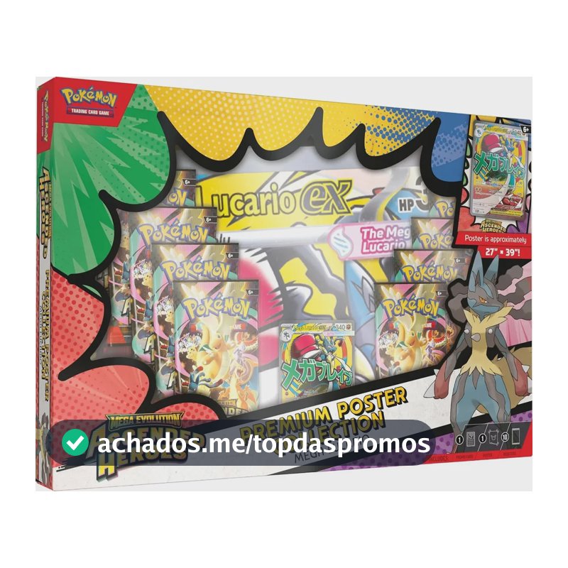 Pôster Pokémon Tcg: Ascended Heroes Mega Lucario Em Inglês
