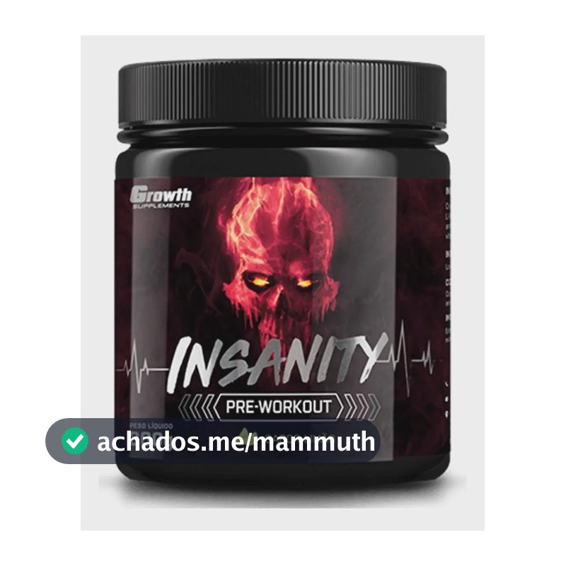 Pré-treino Insanity 300g - Growth Supplements Sabor Uva