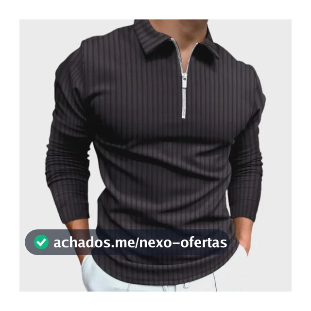Camiseta Polo Manga Longa Com Zíper Lançamento