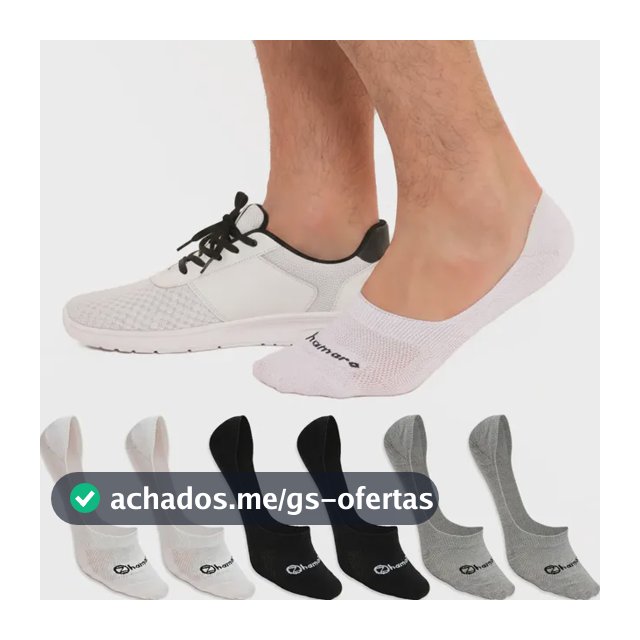 Kit 6 Pares Meias Zhamaro Algodão Sapatilha 100% Invisível