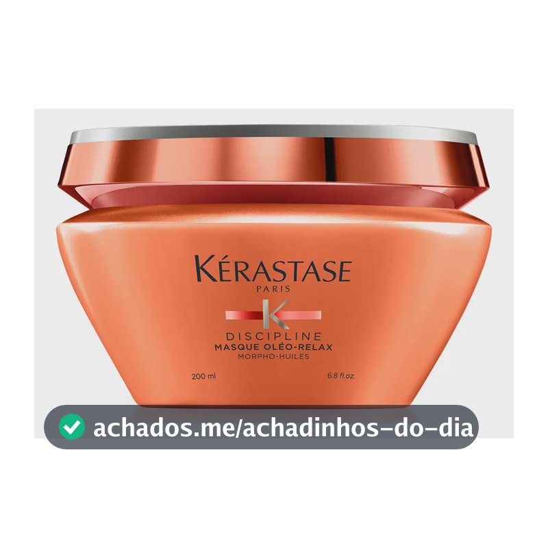 Máscara Capilar de Hidratação Intensa Anti-Frizz com Proteção Térmica até 230ºC para Cabelos Secos e Indisciplinados, Discipline Oléo-Relax, Kérastase 200ml