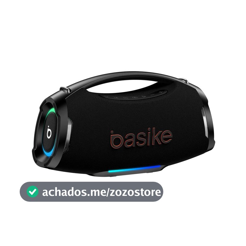 Caixa de Som Portátil Basike Bluetooth 200W Com Graves Reforçados e À Prova D'Água