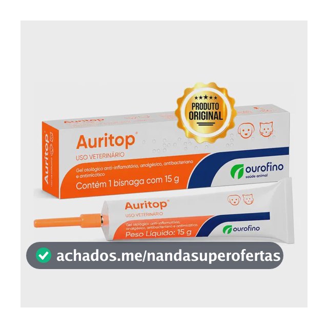Auritop Gel Otológico Ourofino Para Cães E Gatos 15g