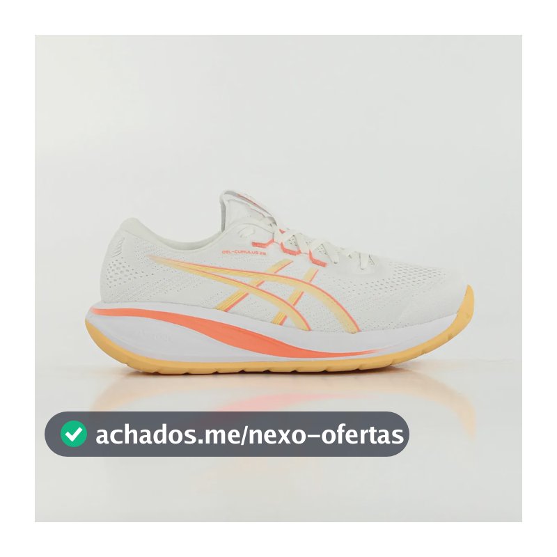 Tênis Asics Gel Cumulus 28 Corrida Maratona Amortecimento Branco-laranja 38 Br