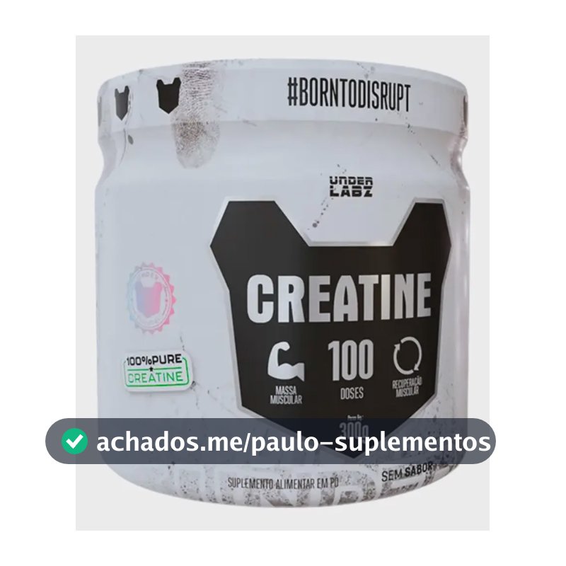 Creatina Monohidratada Under Labz 300g Para Atletas de Alta Performance