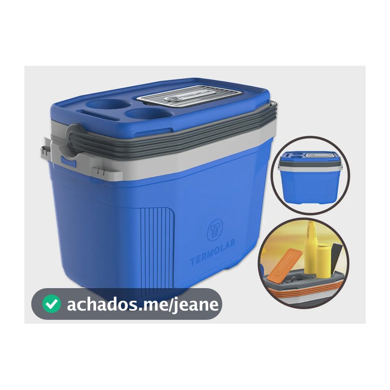 Caixa Térmica Cooler Com Alça Praia Pesca Camping Cor Azul