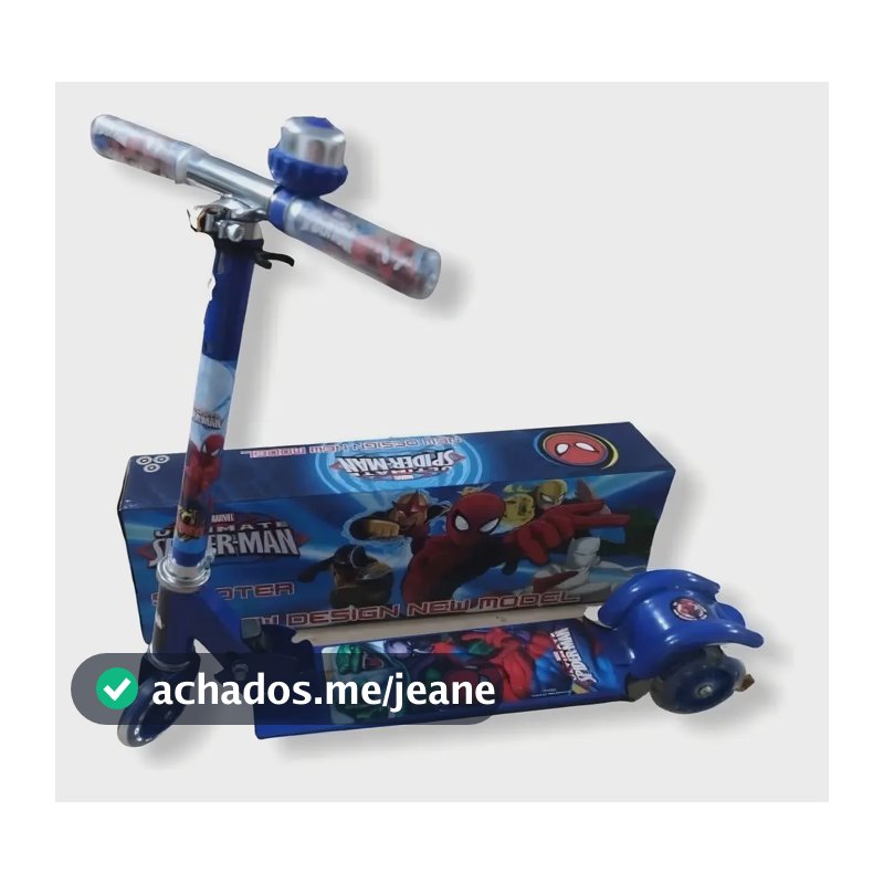 Patinete Infantil De 3 Rodas Marvel Homem Aranha Dm Radical