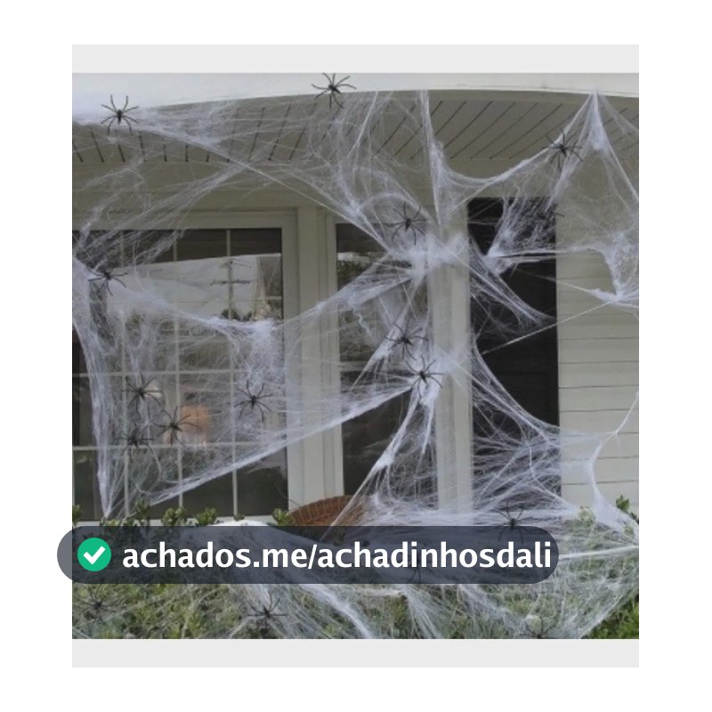 Kit 5 Teias Brancas C/ 10 mini Aranhas para Decoração de Halloween