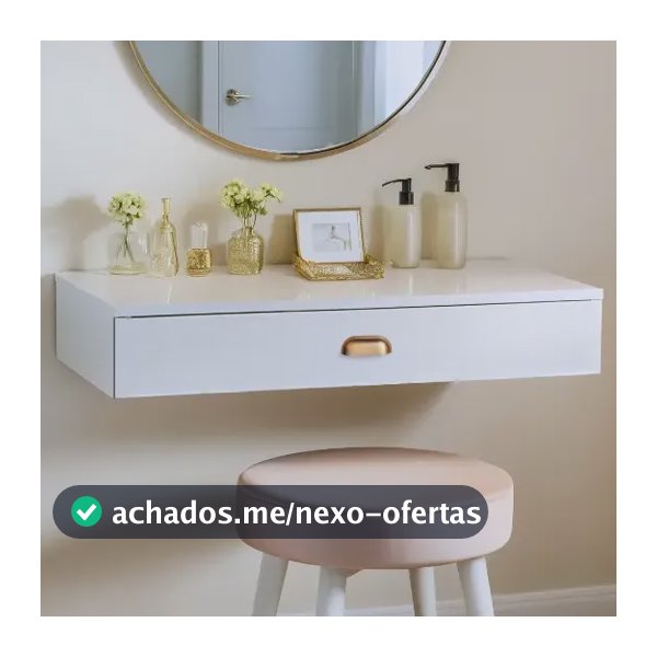Penteadeira Suspensa Gaveta Multifuncional Com Puxador Cor Branca