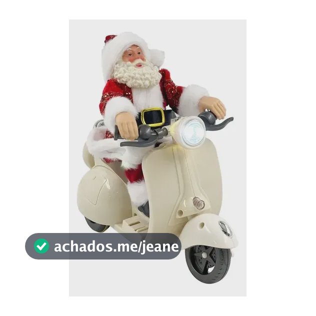 Papai Noel De Moto Lambreta Musical Com Luzes Movimento Bege 1.2v