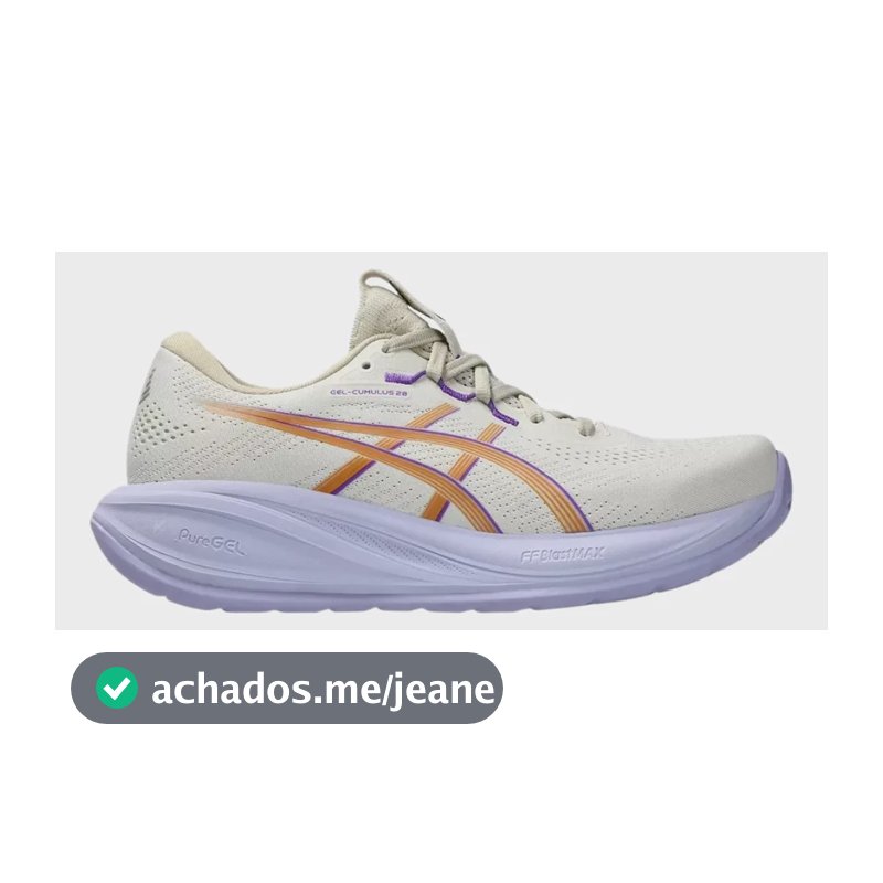 Tênis Feminino Gel-cumulus 28 Asics Academia Corrida Treino Bege/lilás Liso 37 Br