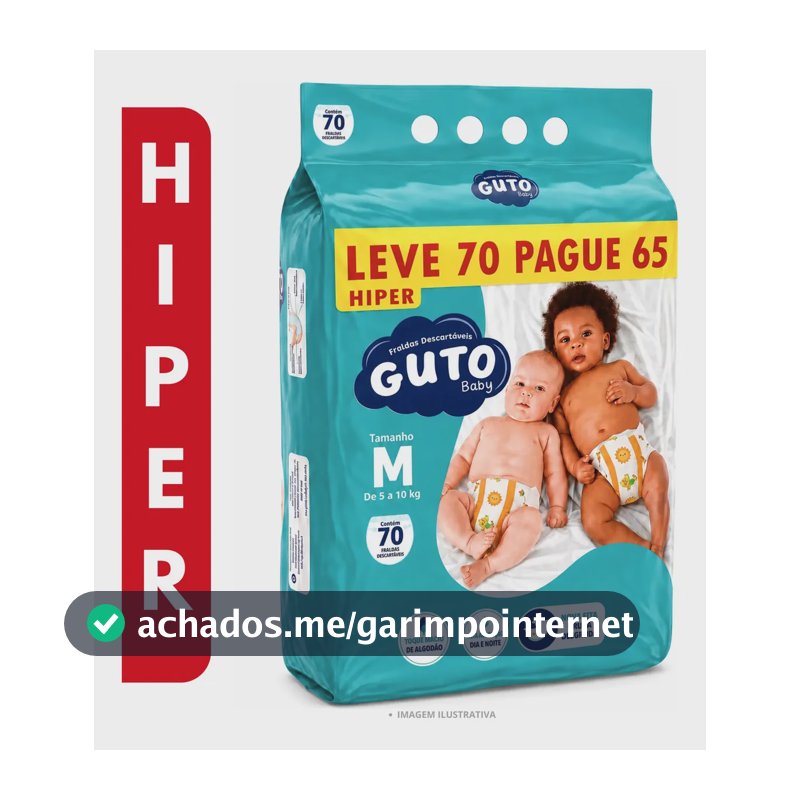 Fralda Guto Baby Hiper M 70 Unidades