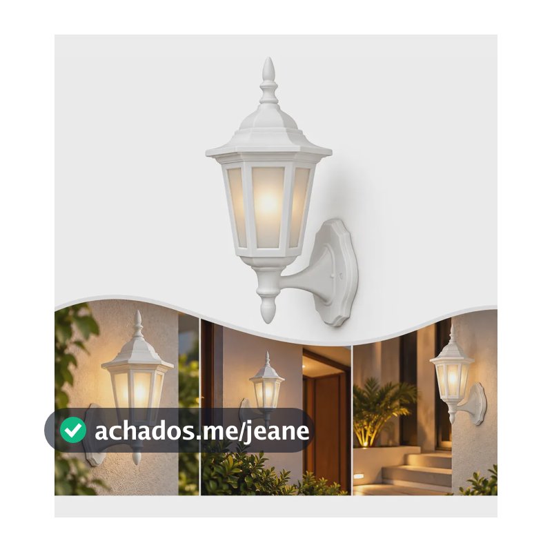Luminária Arandela Colonial Branca Rústica Parede Externa 127/220v Branco