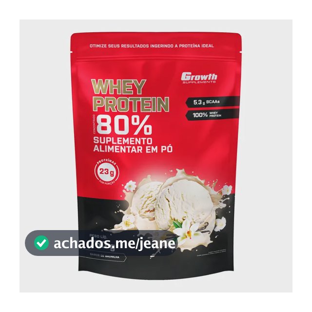 Whey Concentrado 750g Growth Supplements - Variados Sabores Baunilha