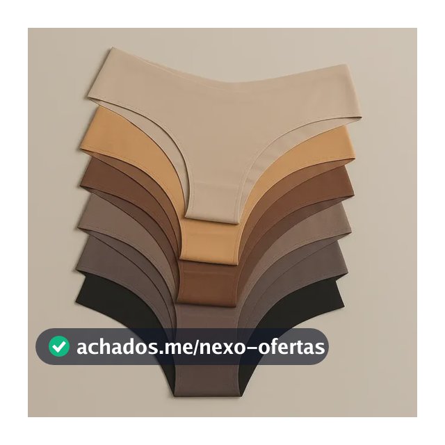 Kit 5 Calcinha Tanga Feminina Sem Costura Poliamida Cós Alto