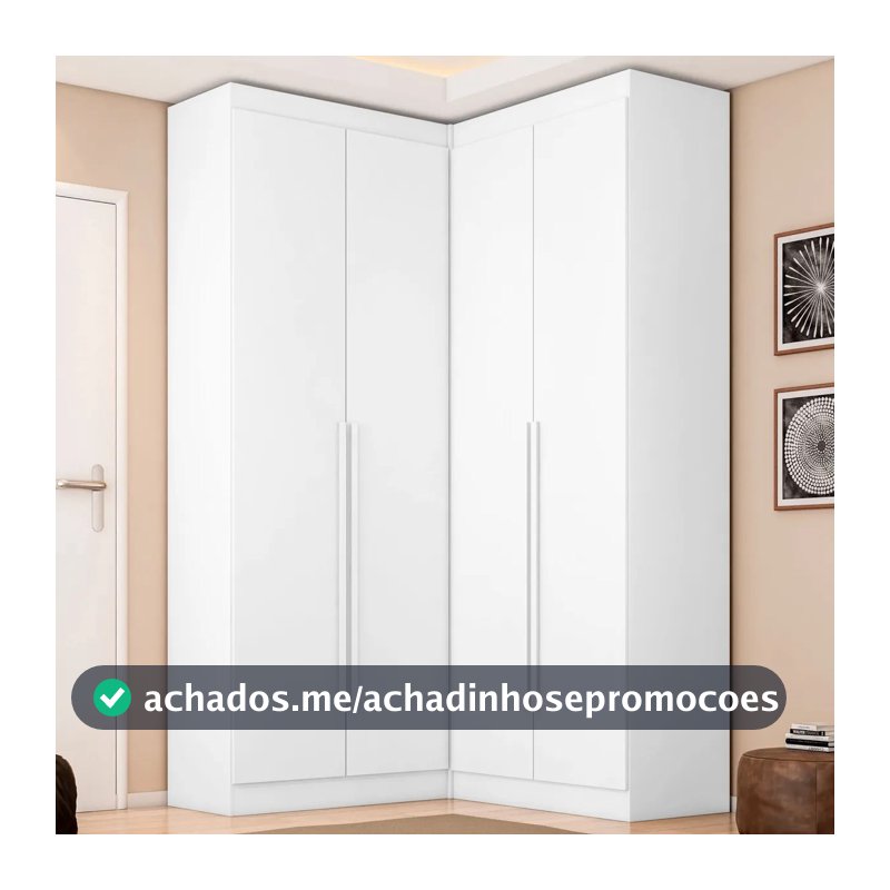 Guarda-roupa Dormitório Casal Canto Com 4 Portas Versatille Branco