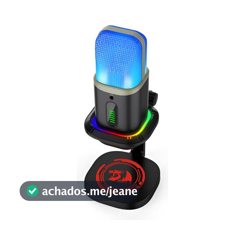 Microfone Gamer Redragon Echowave RGB Preto Condensador