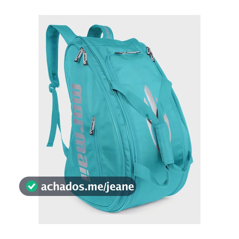 Raqueteira Mormaii Pro Ii Beach Tennis Diversas Divisorias Cor Tiffany
