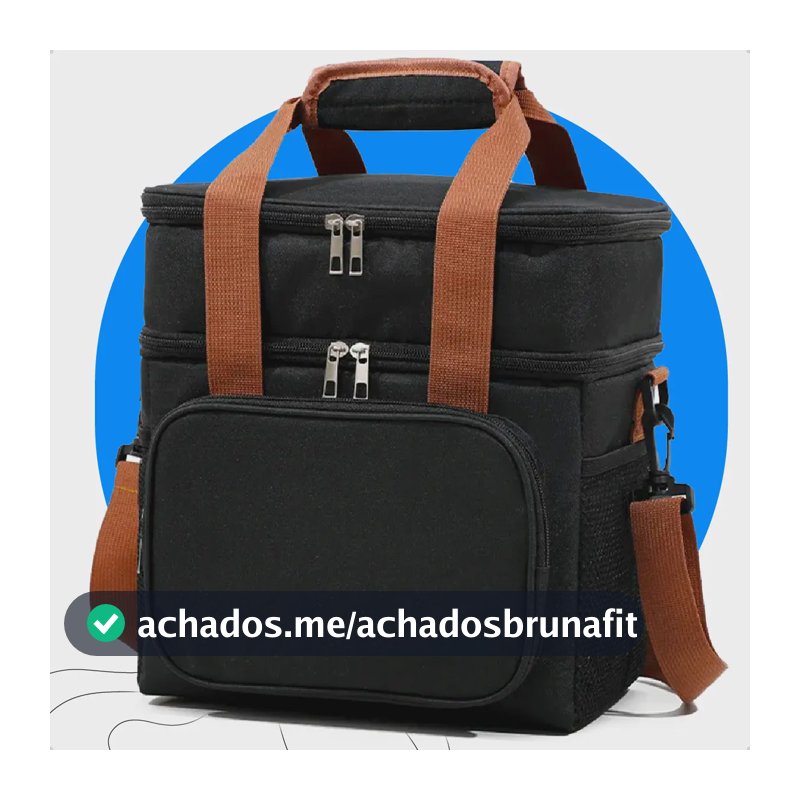 Bolsa Térmica Para Marmita Lancheira Isotérmica Com Alça Transversal Removível Preto Ecomixshop