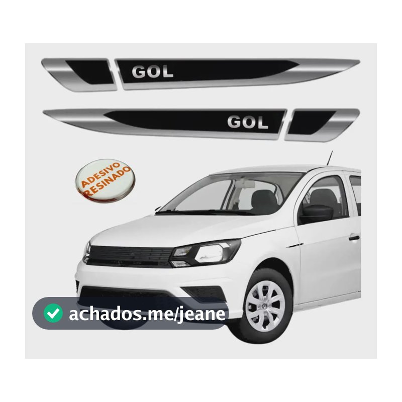 Aplique Lateral Para Gol G3 G4 G5 G6 G7 G8 Emblema Resinado