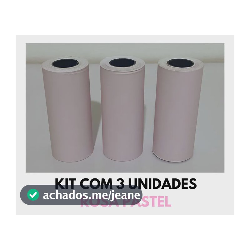 3 Papel Bobina Colorida Para Maquina Gatinho E Camera Print Cor Rosa