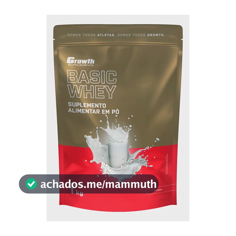 Proteína Growth Supplements Basic Whey em pó sabor Natural x 1kg