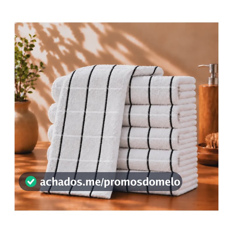 Kit 10 Panos De Prato Xadrez Atoalhado Alta Absorção Luxo Branco