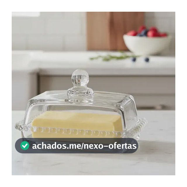 Manteigueira Vidro Grande Com Tampa Em Cristal