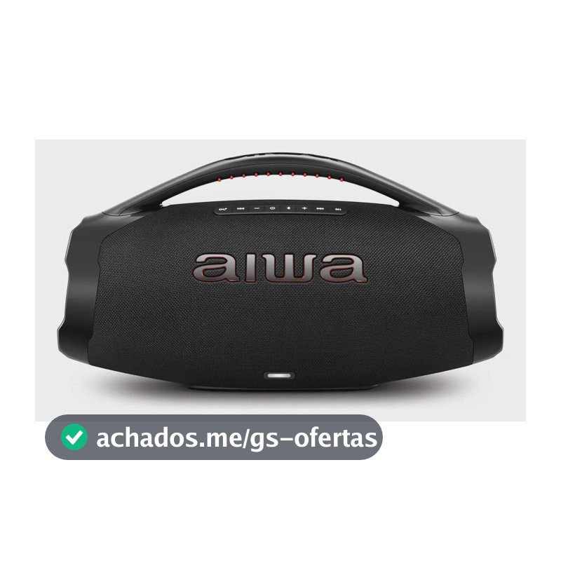 Caixa De Som Boombox Aiwa AWS-BBS-01-B 200w IP66 30hs De Bateria