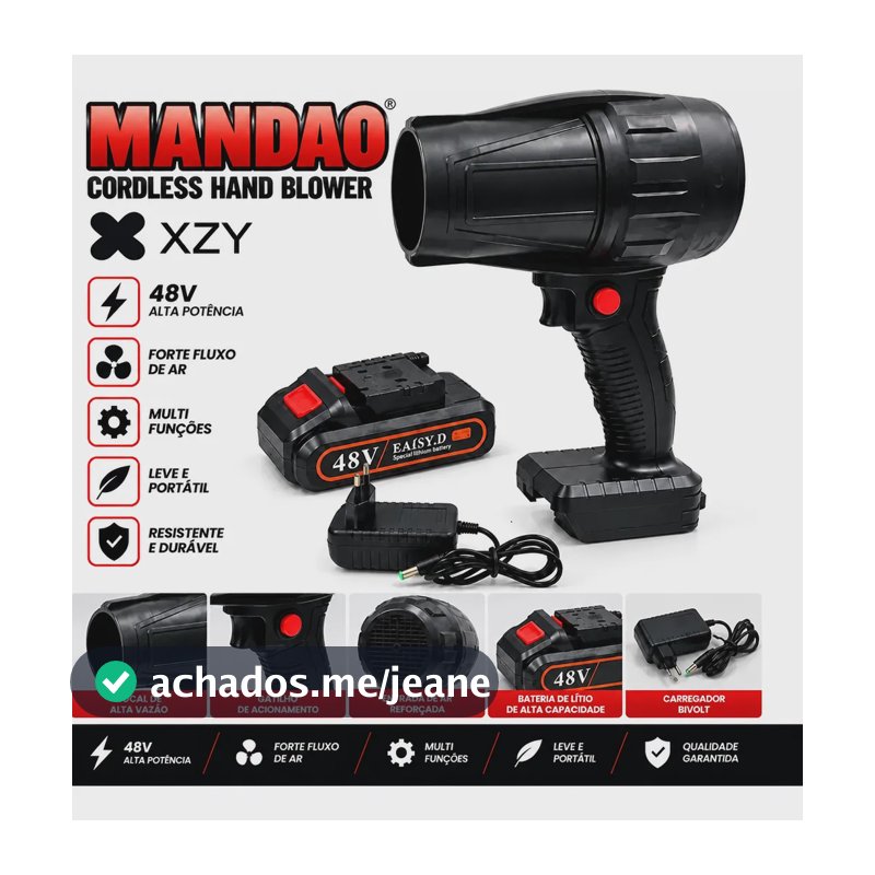 Soprador Sem Fio Handao Sl-0129 48v Recarregável Portátil