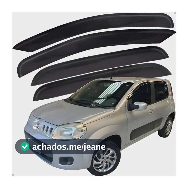 Calha Chuva Vários Modelos De Carros 4 Portas Preto Fumê Fiat Uno Vivace 2010 Até 2023 4 Portas