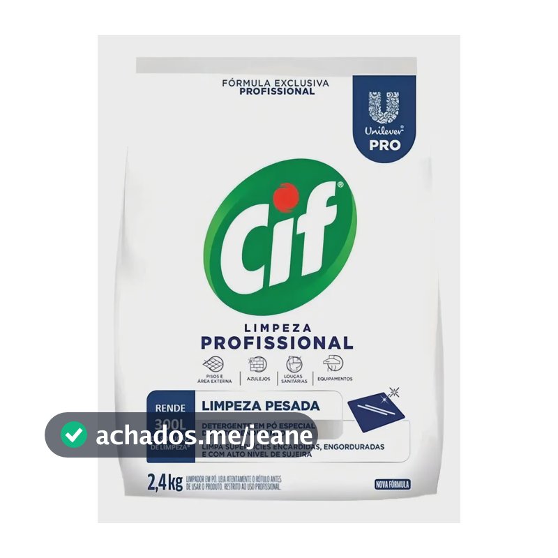 Sabão em Pó Cif Limpeza Profissional 2,4kg Limpeza Pesada
