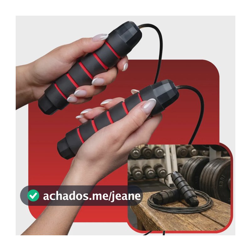 Corda De Pular Speed Rope Agilidaded Treino Fitnese Profissional Para Crossfit Boxe Academia Resistência Com Rolamento Freestyle Alegria Cor Vermelho