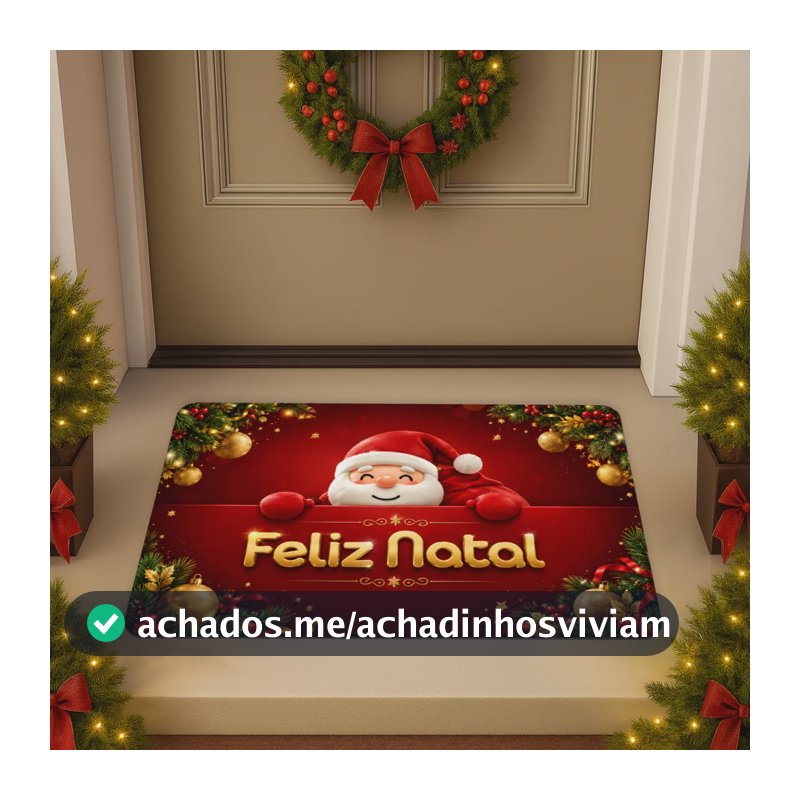 Tapete De Natal Entrada De Porta Casa Decoração - Natal Noel 40 Cm 60 Cm Vermelho